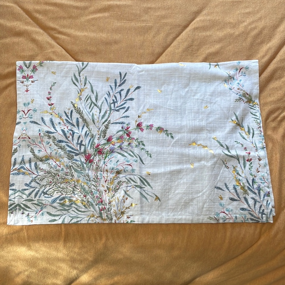 Anthropologie Floral with Gold Dish Towel
